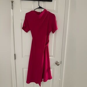Topshop Fuchsia Asymmetrical Dress